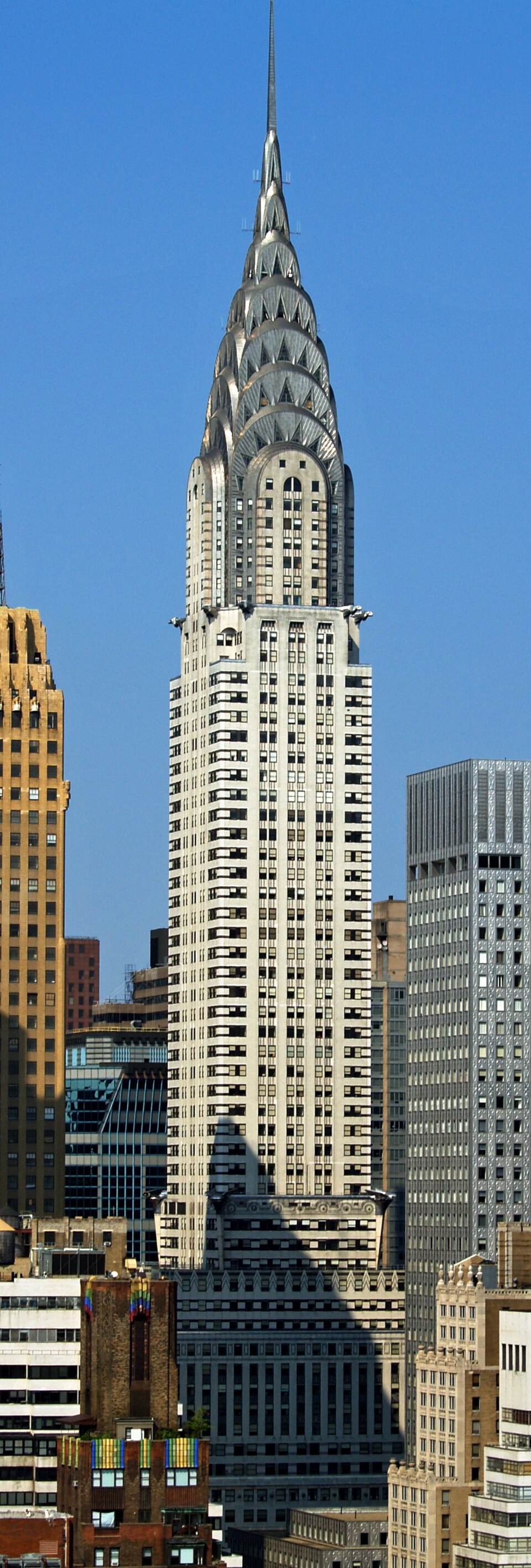 The silver Art Deco crown of the Chrysler Building